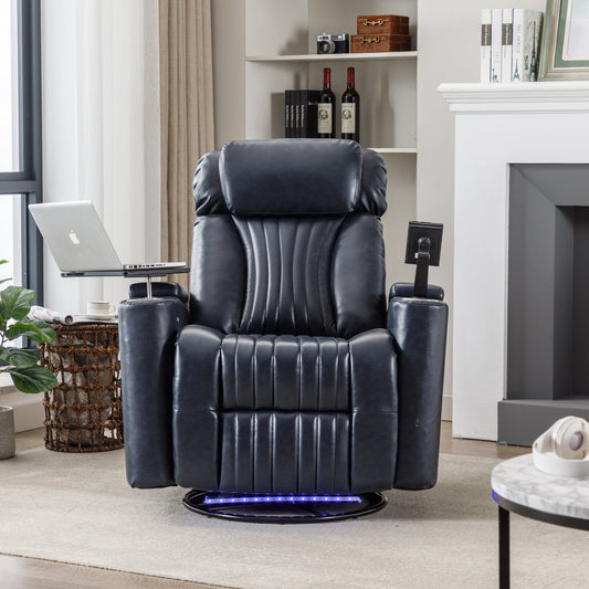 1st Choice Furniture Direct Power Motion Recliner 1st Choice 270° Power Swivel Rocker Recliner w/ Arm Storage & LED Light