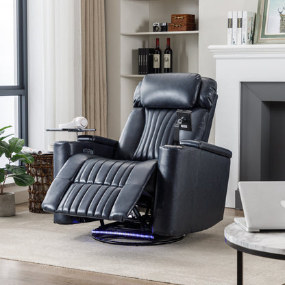 1st Choice Furniture Direct Power Motion Recliner 1st Choice 270° Power Swivel Rocker Recliner w/ Arm Storage & LED Light