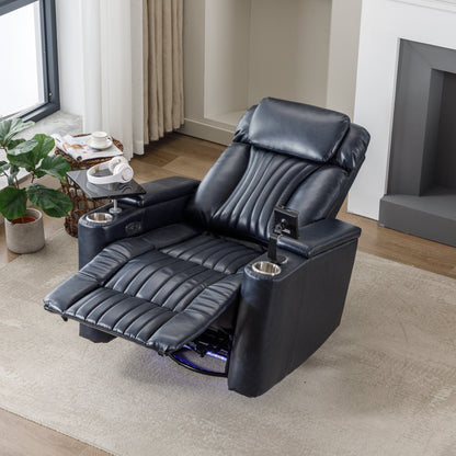 1st Choice Furniture Direct Power Motion Recliner 1st Choice 270° Power Swivel Rocker Recliner w/ Arm Storage & LED Light