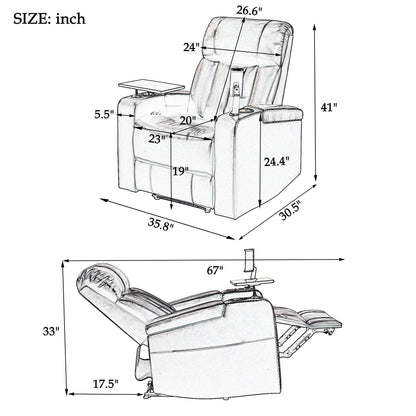 1st Choice Furniture Direct Power Motion Recliner 1st Choice Home Theater Power Motion Recliner with USB Port & Storage