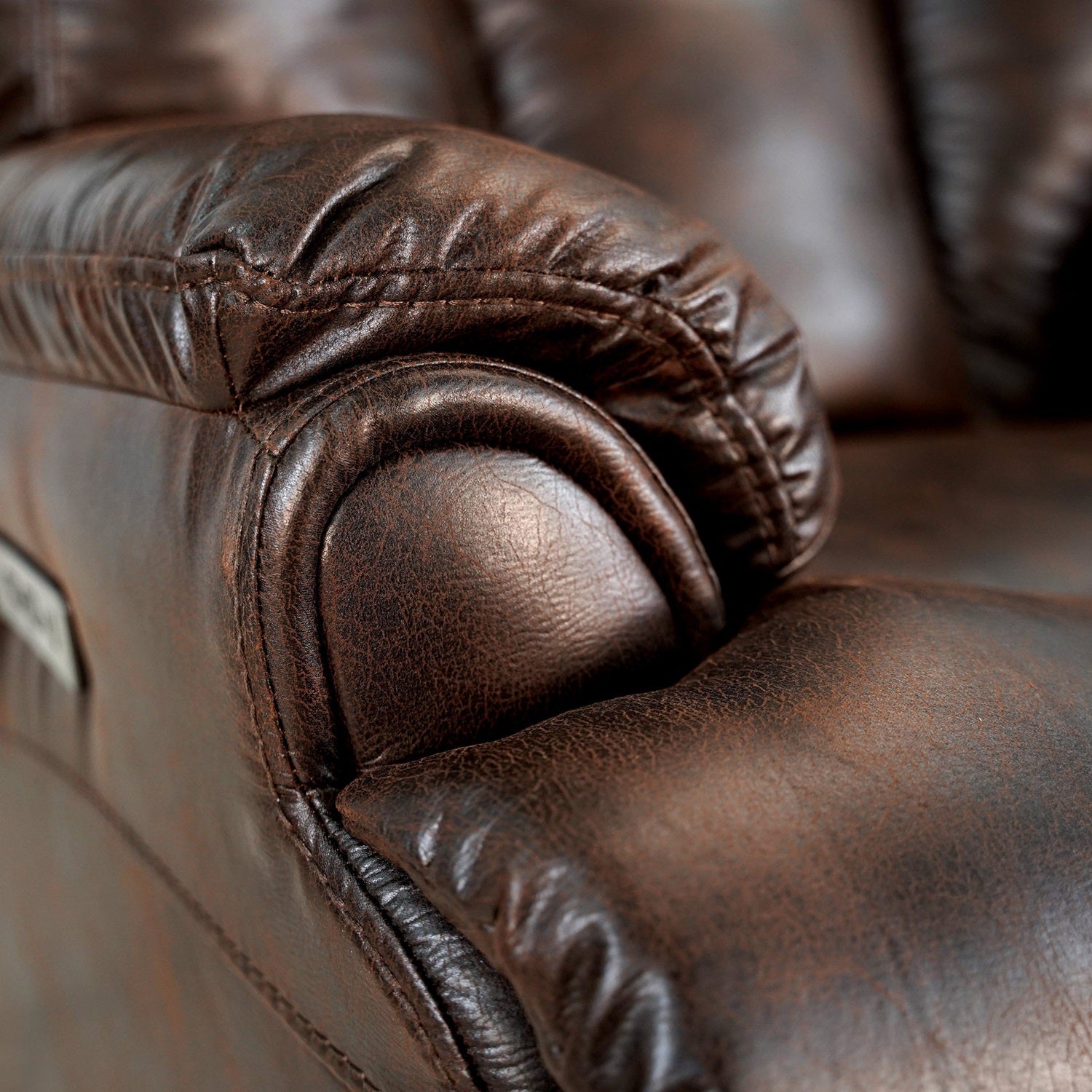 1st Choice Furniture Direct Power Motion Recliner 1st Choice Leather Gel Power Recliner with Headrest in Brown Finish
