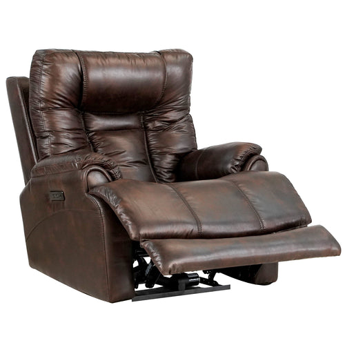 1st Choice Furniture Direct Power Motion Recliner 1st Choice Leather Gel Power Recliner with Headrest in Brown Finish