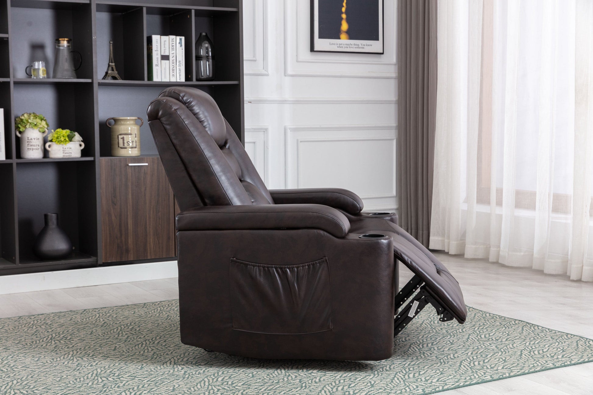 1st Choice Furniture Direct Power Motion Recliner 1st Choice Luxurious Power Recliner Chair Classic in Dark Red Brown