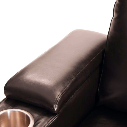 1st Choice Furniture Direct Power Motion Recliner 1st Choice Motion Recliner w/USB Port and Table Tray in Brown Finish