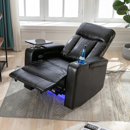 1st Choice Furniture Direct Power Motion Recliner 1st Choice Motion Recliner w/USB Port & Storage in Black Finish