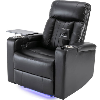 1st Choice Furniture Direct Power Motion Recliner 1st Choice Motion Recliner w/USB Port & Storage in Black Finish
