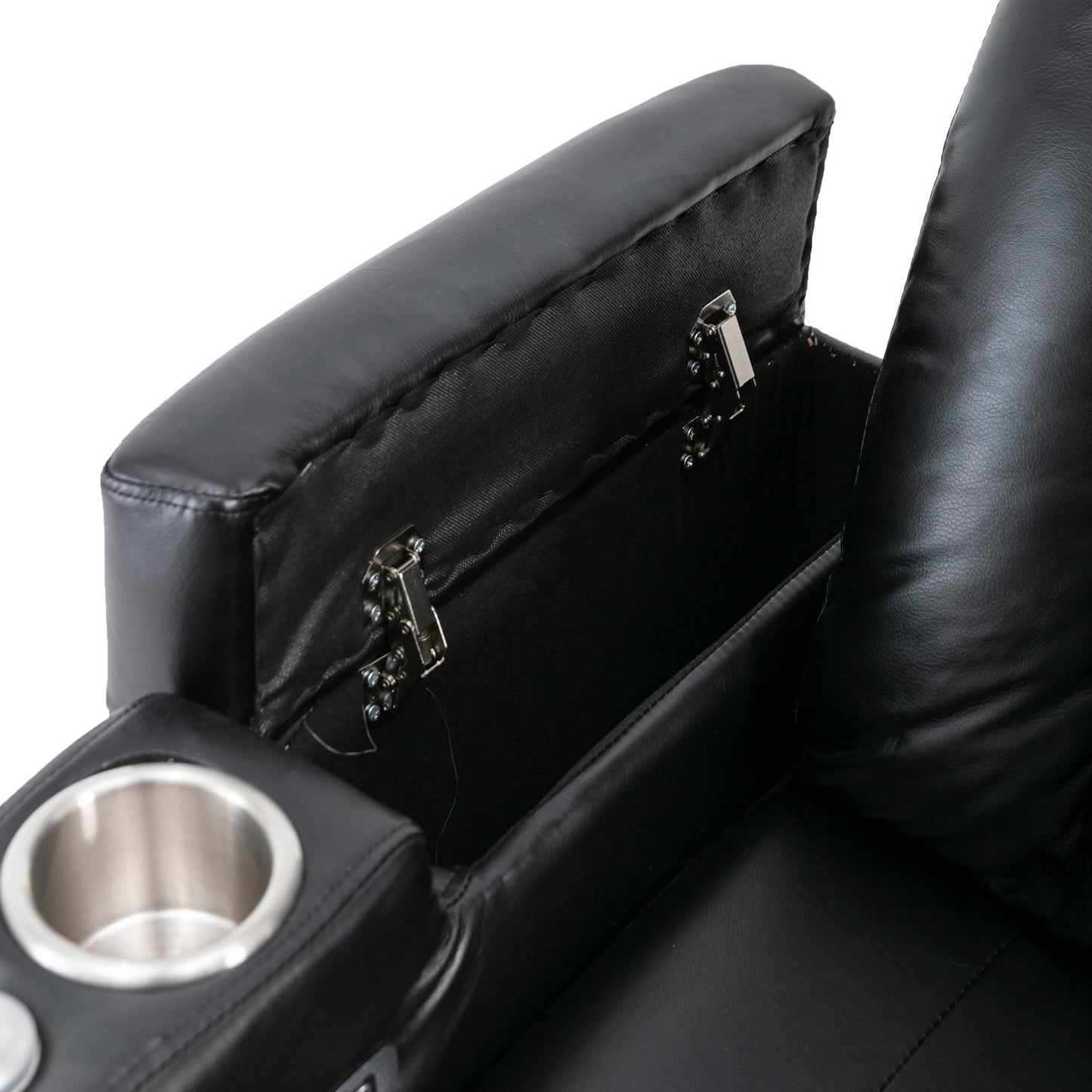 1st Choice Furniture Direct Power Motion Recliner 1st Choice Motion Recliner w/USB Port & Storage in Black Finish