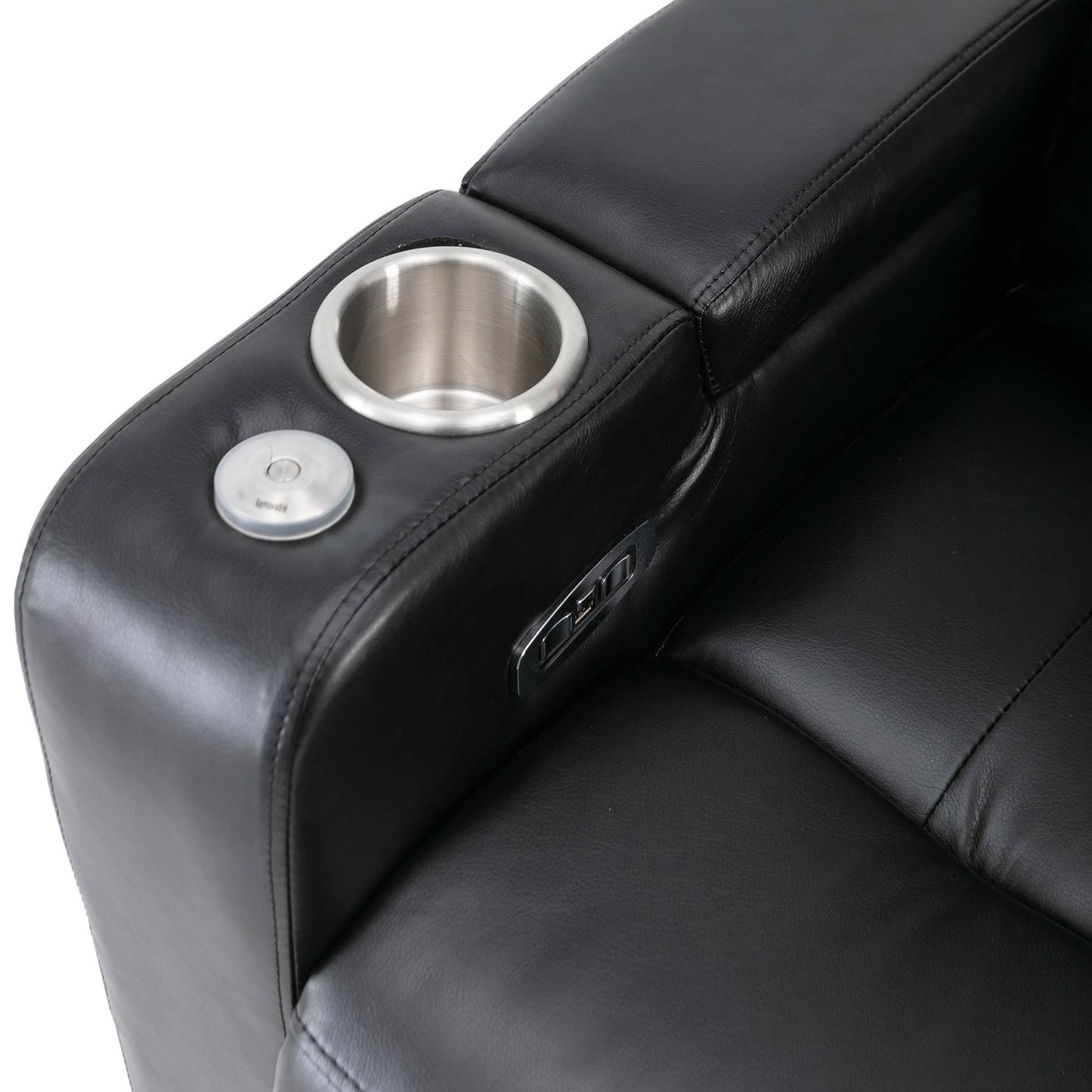 1st Choice Furniture Direct Power Motion Recliner 1st Choice Motion Recliner w/USB Port & Storage in Black Finish