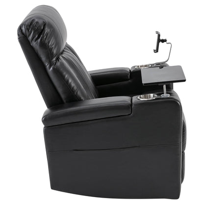 1st Choice Furniture Direct Power Motion Recliner 1st Choice Motion Recliner w/USB Port & Storage in Black Finish