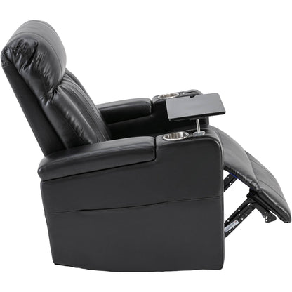 1st Choice Furniture Direct Power Motion Recliner 1st Choice Motion Recliner w/USB Port & Storage in Black Finish
