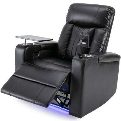 1st Choice Furniture Direct Power Motion Recliner 1st Choice Motion Recliner w/USB Port & Storage in Black Finish
