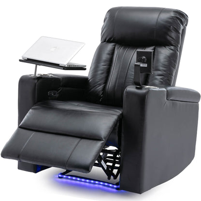 1st Choice Furniture Direct Power Motion Recliner 1st Choice Motion Recliner w/USB Port & Storage in Black Finish