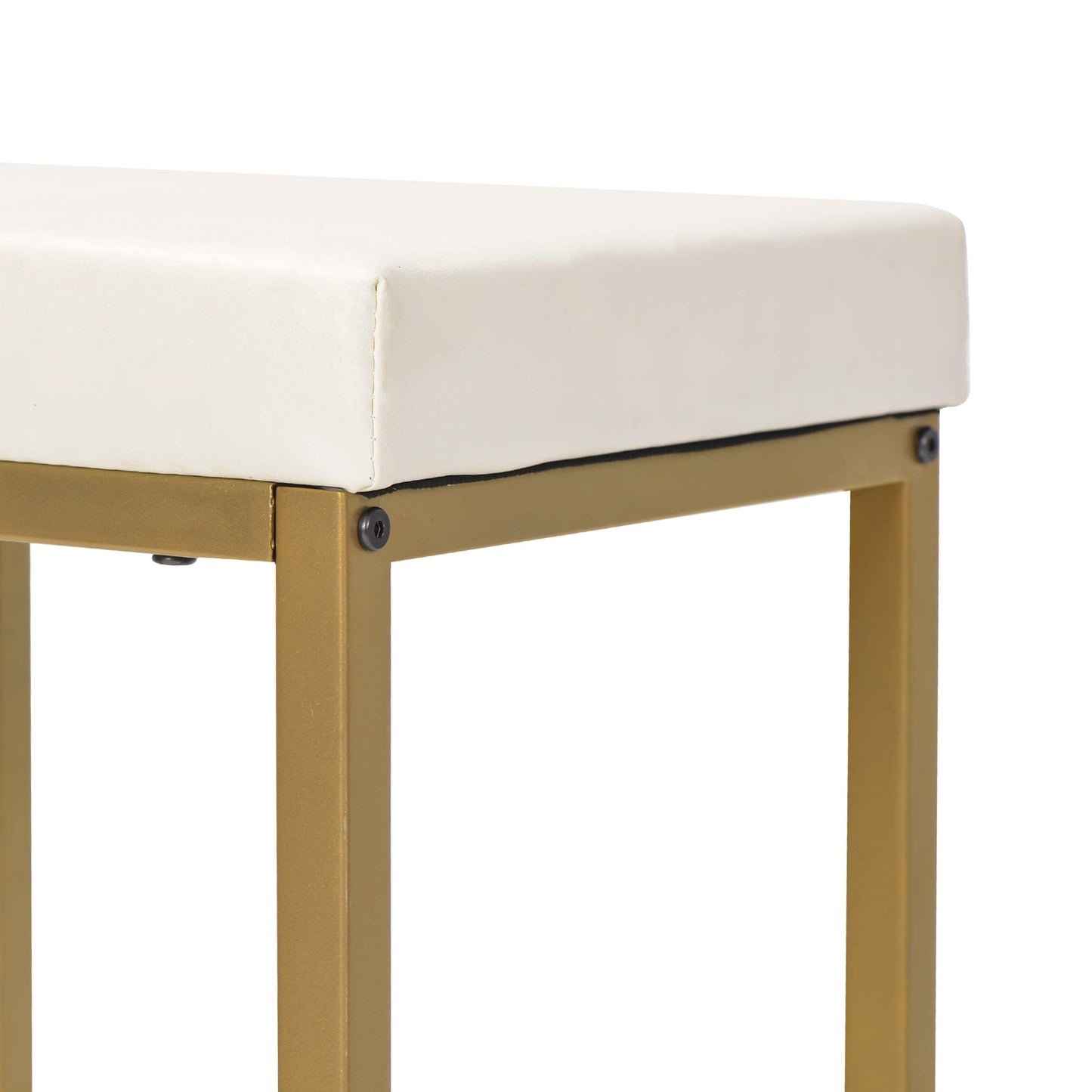 1st Choice Furniture Direct Pub Table Set 1st Choice White/Gold Elegant 3-Piece Pub Set w/ Countertop and Stools