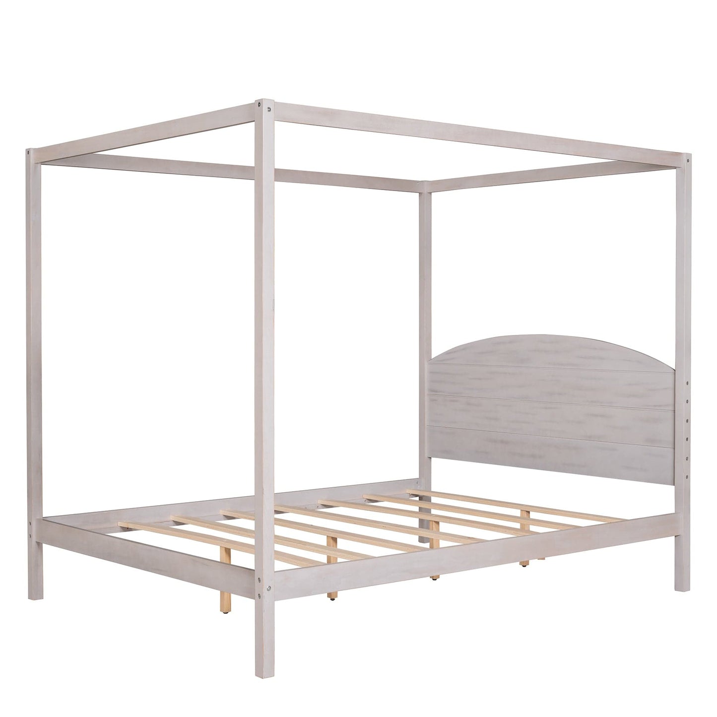 1st Choice Furniture Direct Queen Bed 1st Choice Grey Wash Queen Size Canopy Platform Bed with Headboard