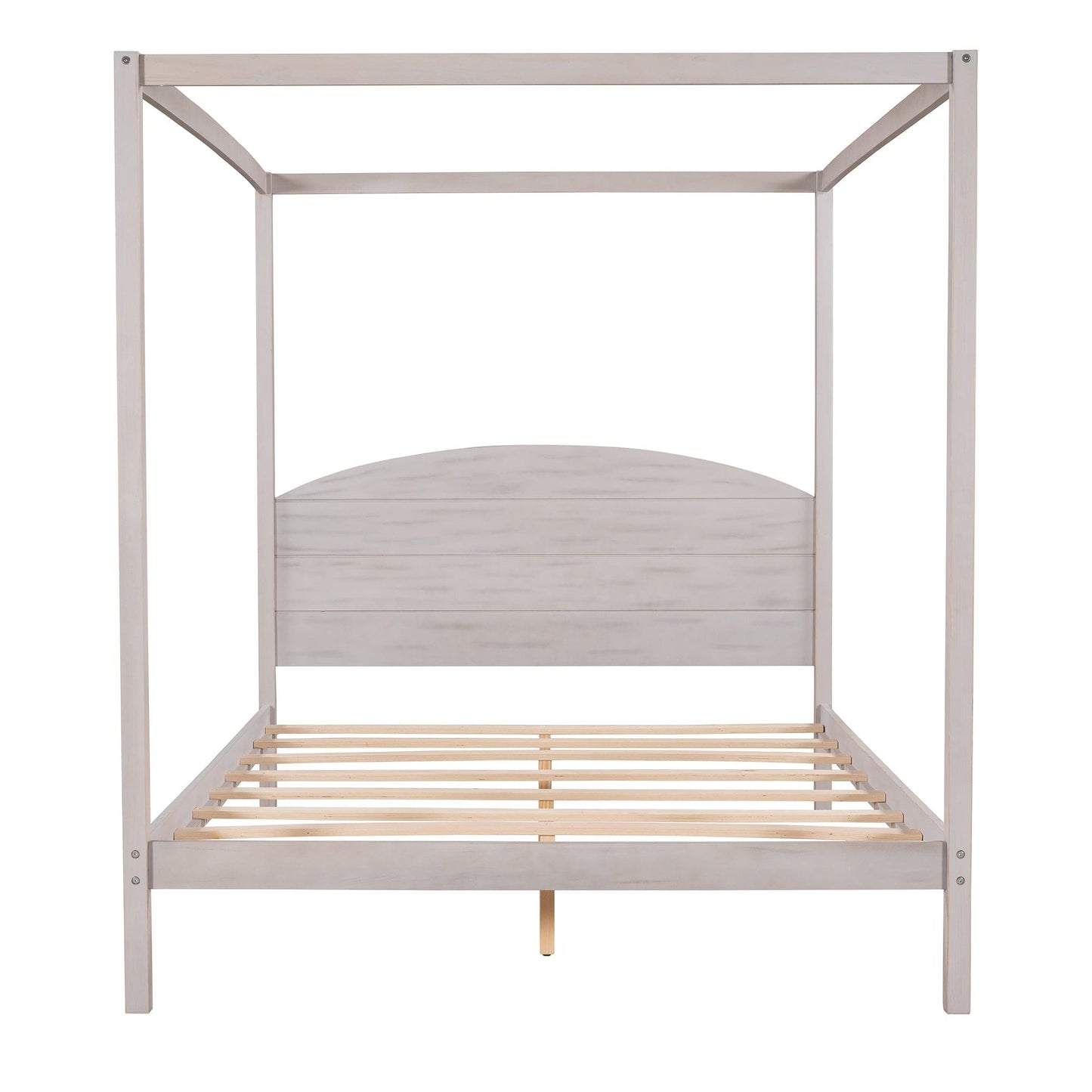 1st Choice Furniture Direct Queen Bed 1st Choice Grey Wash Queen Size Canopy Platform Bed with Headboard