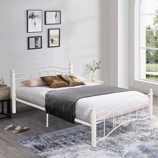 1st Choice Furniture Direct Queen Bed 1st Choice Stylish White Metal Bed Frame for Queen Size Mattress