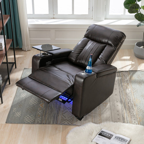 1st Choice Furniture Direct Recliner Chair 1st Choice Brown Power Motion Recliner with USB Port & Hidden Storage