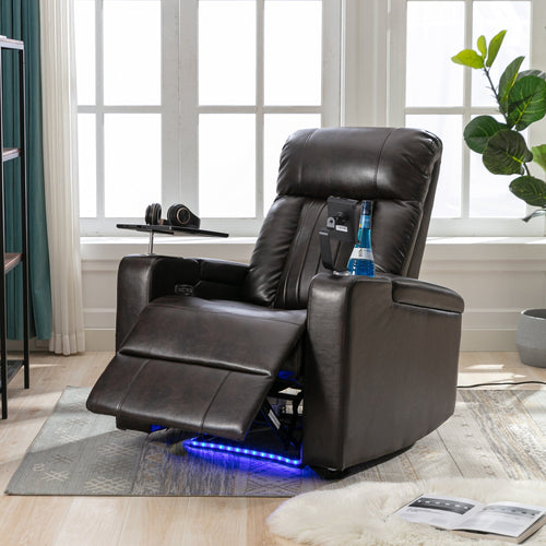 1st Choice Furniture Direct Recliner Chair 1st Choice Brown Power Motion Recliner with USB Port & Hidden Storage