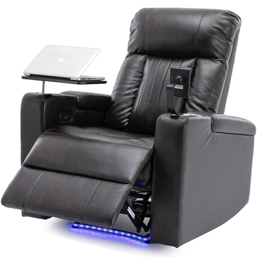 1st Choice Furniture Direct Recliner Chair 1st Choice Brown Power Motion Recliner with USB Port & Hidden Storage
