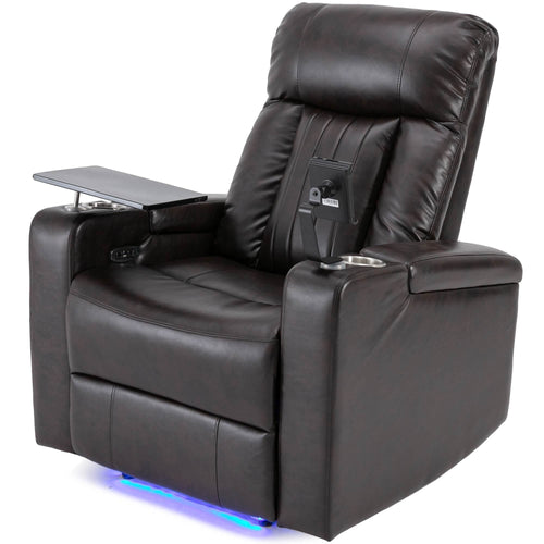 1st Choice Furniture Direct Recliner Chair 1st Choice Brown Power Motion Recliner with USB Port & Hidden Storage
