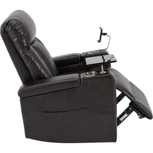 1st Choice Furniture Direct Recliner Chair 1st Choice Brown Power Motion Recliner with USB Port & Hidden Storage