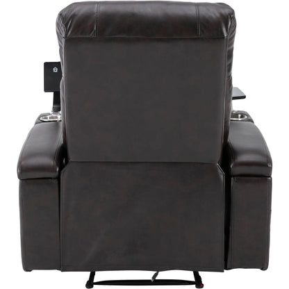 1st Choice Furniture Direct Recliner Chair 1st Choice Brown Power Motion Recliner with USB Port & Hidden Storage