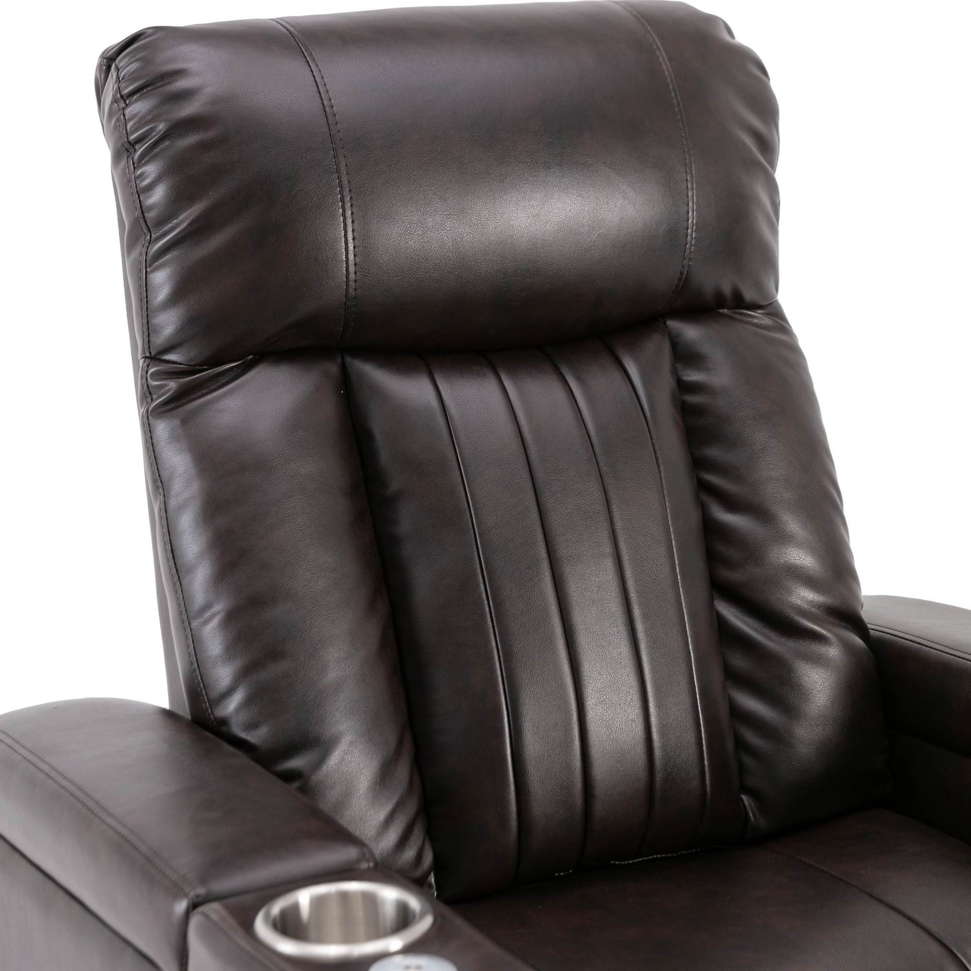 1st Choice Furniture Direct Recliner Chair 1st Choice Brown Power Motion Recliner with USB Port & Hidden Storage