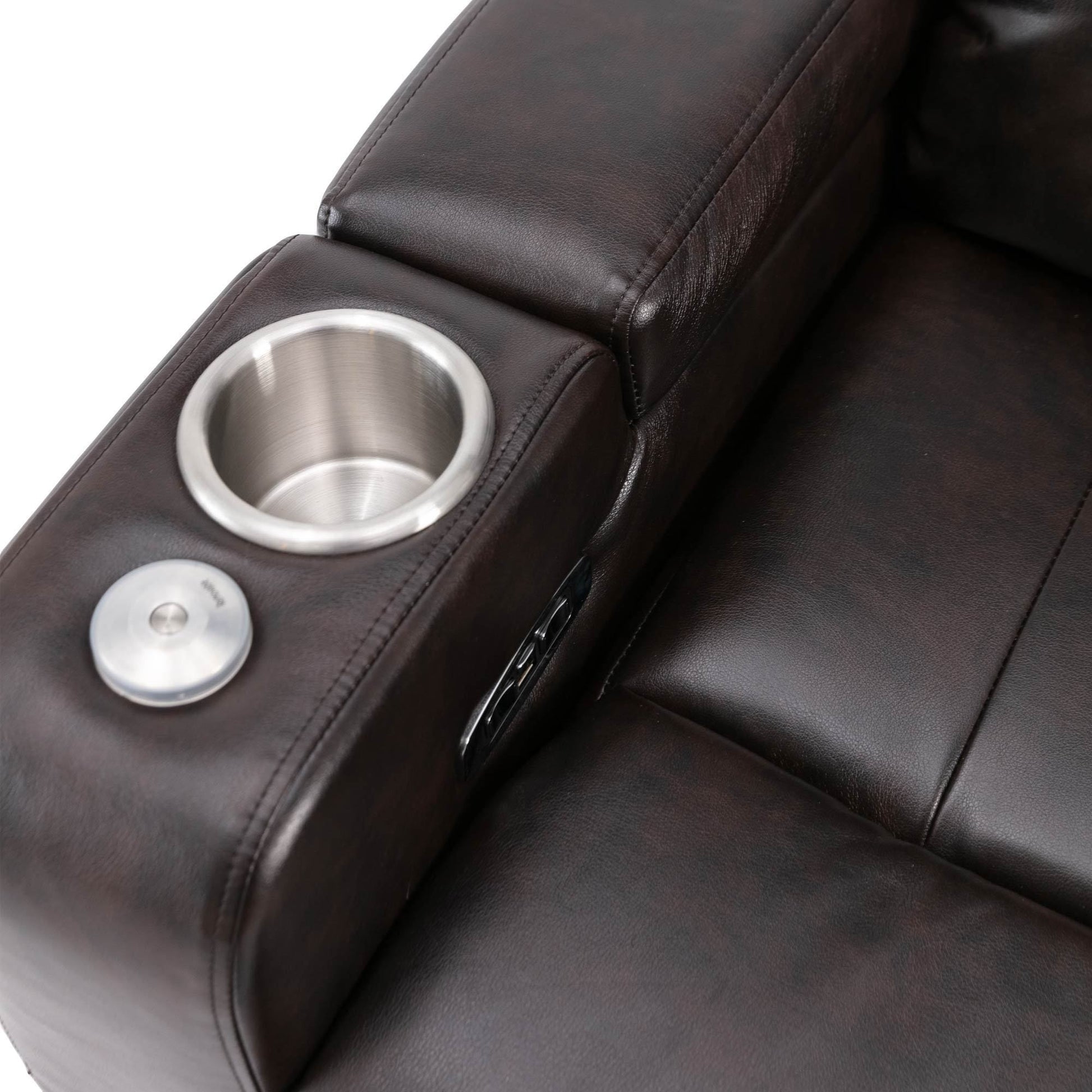1st Choice Furniture Direct Recliner Chair 1st Choice Brown Power Motion Recliner with USB Port & Hidden Storage