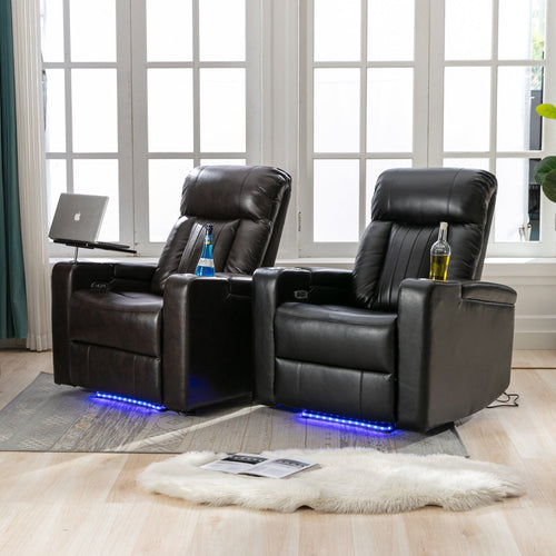 1st Choice Furniture Direct Recliner Chair 1st Choice Brown Power Motion Recliner with USB Port & Hidden Storage