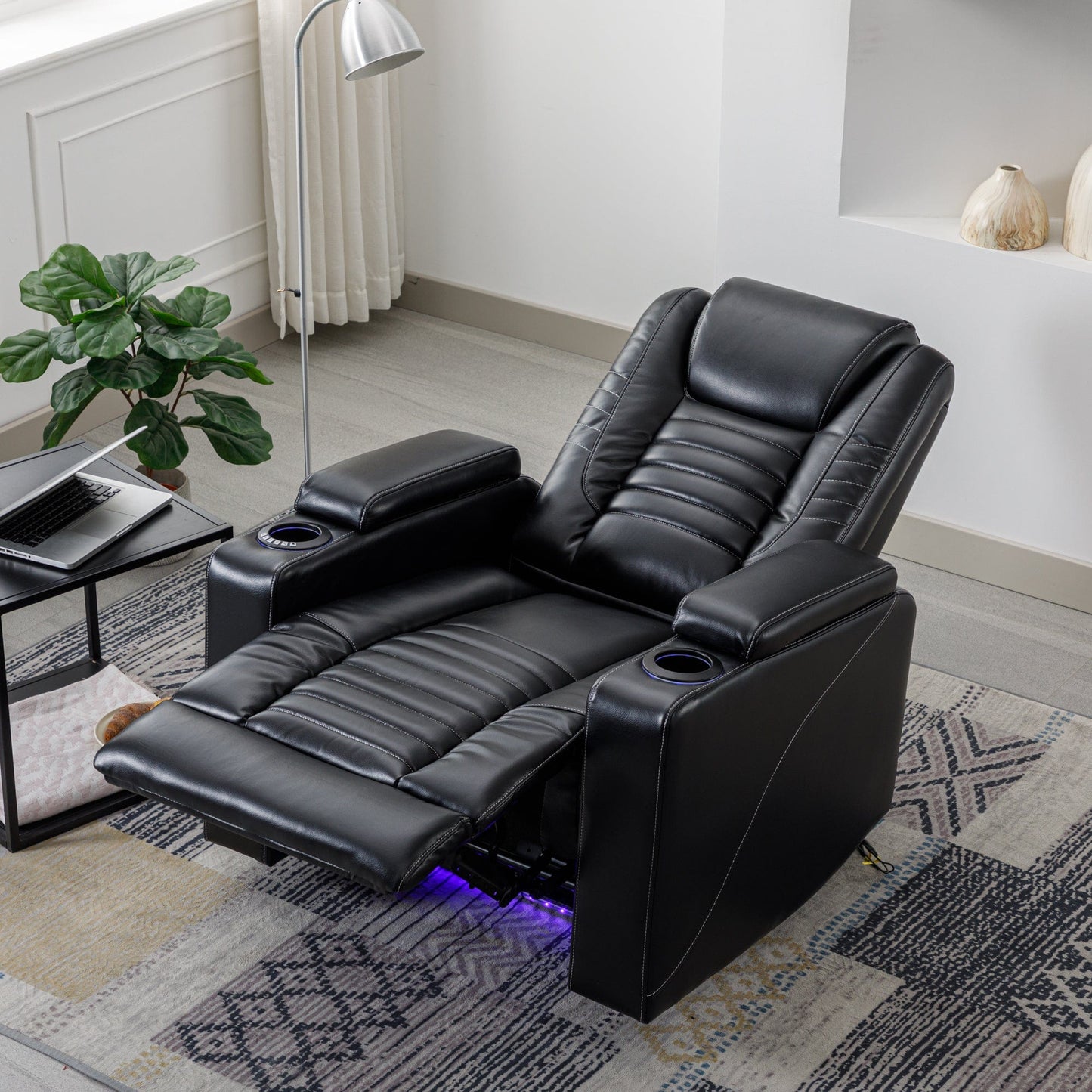 1st Choice Furniture Direct Recliner Chair 1st Choice Home Theater Seating with Power Motion/ Adjustable Headrest