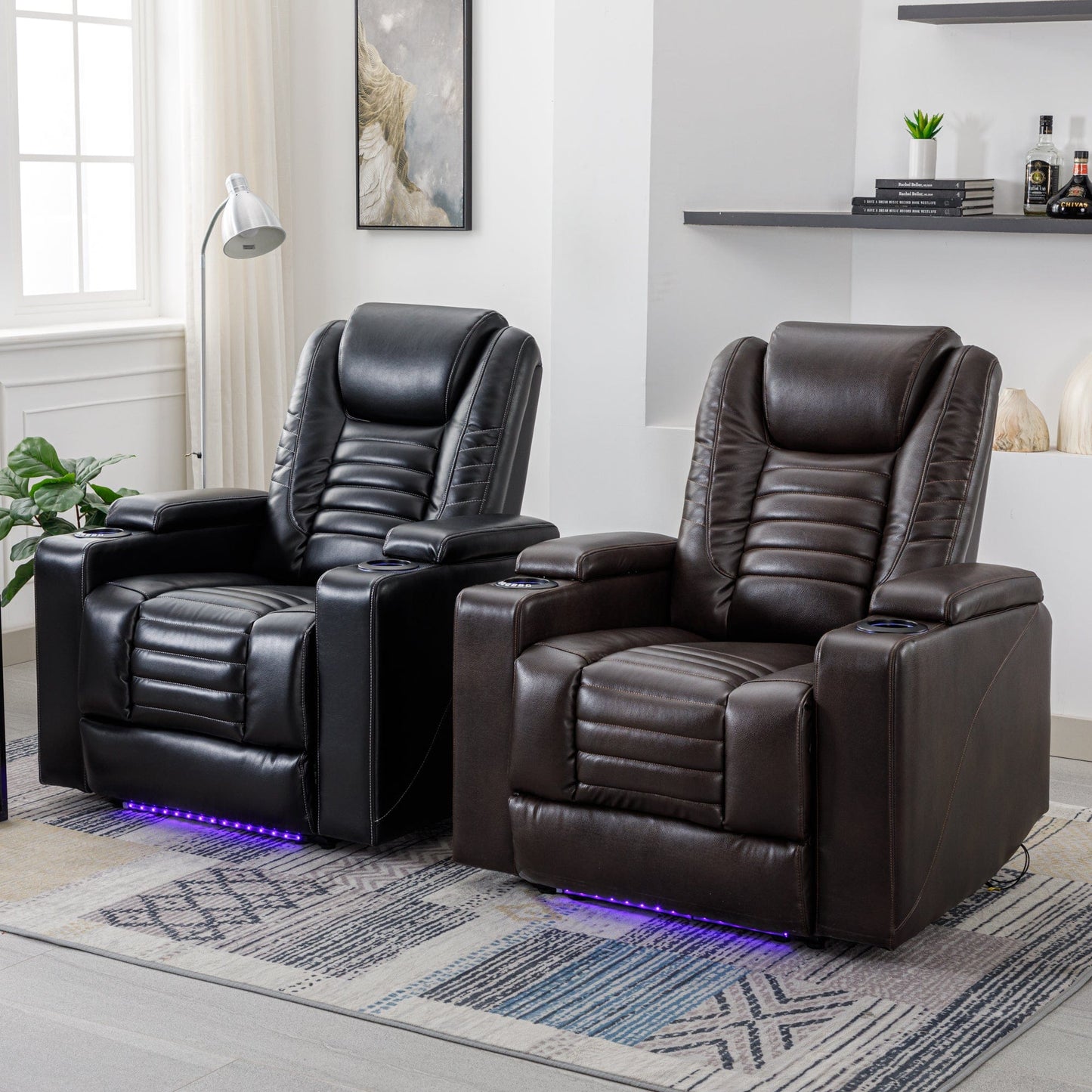 1st Choice Furniture Direct Recliner Chair 1st Choice Home Theater Seating with Power Motion/ Adjustable Headrest