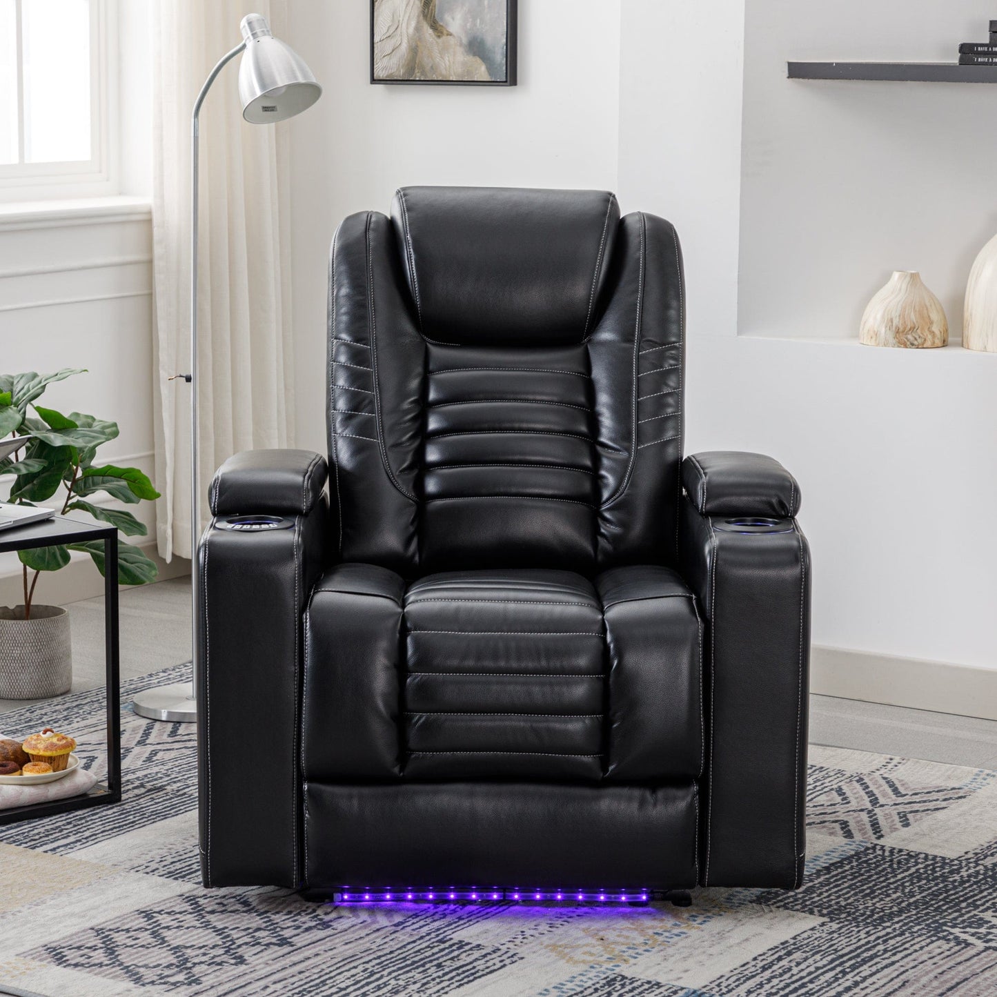 1st Choice Furniture Direct Recliner Chair 1st Choice Home Theater Seating with Power Motion/ Adjustable Headrest