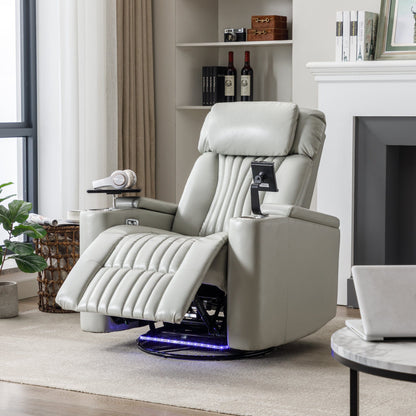 1st Choice Furniture Direct Recliner Chair 1st Choice Modern LED Power Recliner with Storage and Phone Holder