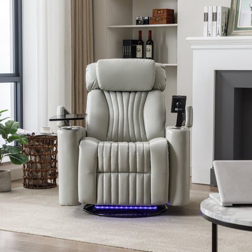 1st Choice Furniture Direct Recliner Chair 1st Choice Modern LED Power Recliner with Storage and Phone Holder
