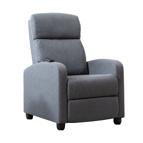 1st Choice Furniture Direct Recliner Chair Classic Relaxing Push Recliner Chair with Heat & Massage in Grey Finish