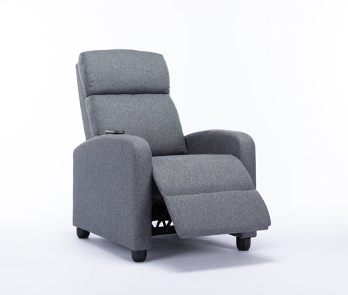 1st Choice Furniture Direct Recliner Chair Classic Relaxing Push Recliner Chair with Heat & Massage in Grey Finish