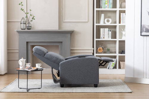 1st Choice Furniture Direct Recliner Chair Classic Relaxing Push Recliner Chair with Heat & Massage in Grey Finish