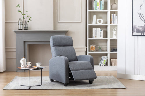 1st Choice Furniture Direct Recliner Chair Classic Relaxing Push Recliner Chair with Heat & Massage in Grey Finish