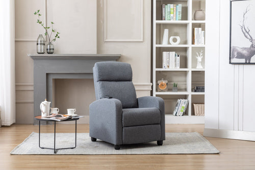 1st Choice Furniture Direct Recliner Chair Classic Relaxing Push Recliner Chair with Heat & Massage in Grey Finish