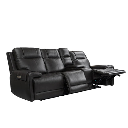 1st Choice Furniture Direct Reclining Sofa 1st Choice Premium Leather Triple Power Sofa w/USB Port & Lumbar Support