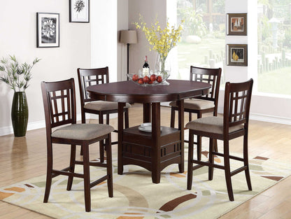 1st Choice Furniture Direct Round Dining Tables 1st Choice Modern 5pc Counter height  Dining Set in Dark Brown Finish