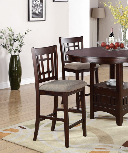 1st Choice Furniture Direct Round Dining Tables 1st Choice Modern 5pc Counter height  Dining Set in Dark Brown Finish