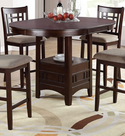 1st Choice Furniture Direct Round Dining Tables 1st Choice Modern 5pc Counter height  Dining Set in Dark Brown Finish