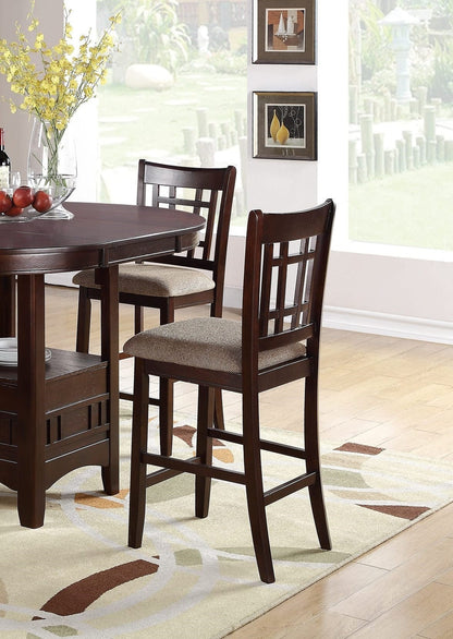 1st Choice Furniture Direct Round Dining Tables 1st Choice Modern 5pc Counter height  Dining Set in Dark Brown Finish