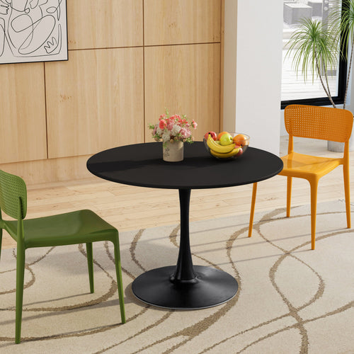 1st Choice Furniture Direct Round Dining Tables 1st Choice Modern Leisure Round Table with Metal Base in Black Finish