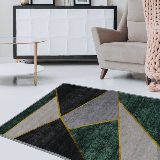 1st Choice Furniture Direct Rug 1st Choice Contemporary Geometric Accent Rug 5x7.5ft, Light Grey/Green