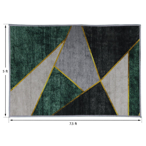 1st Choice Furniture Direct Rug 1st Choice Contemporary Geometric Accent Rug 5x7.5ft, Light Grey/Green