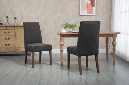 1st Choice Furniture Direct Seating 1st Choice 2 PCS Gray Linen Parsons Chairs with Removable Covers