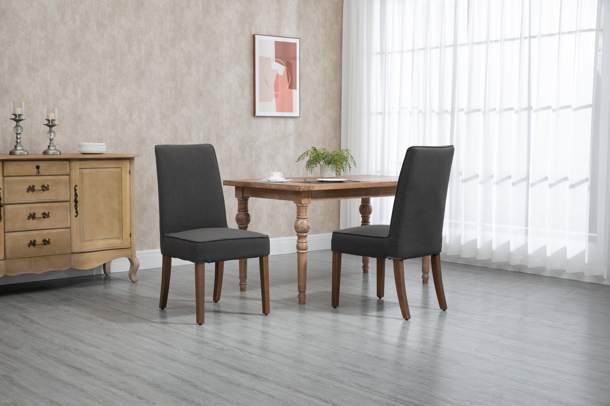 1st Choice Furniture Direct Seating 1st Choice 2 PCS Gray Linen Parsons Chairs with Removable Covers