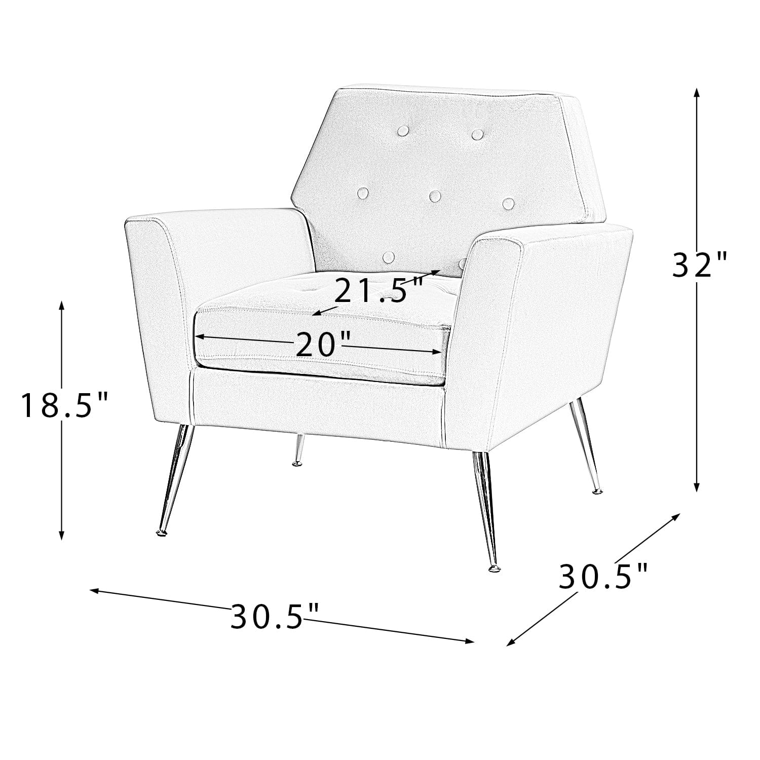 1st Choice Furniture Direct Seating 1st Choice Contemporary Padus Armchair with Metal Base